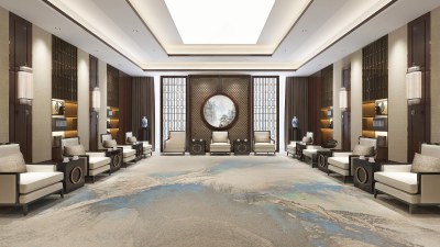新中式会议室3D模型下载